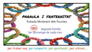 Paraula i fraternitat 19 nov @ Sala al costat Cripta Sagrada Familia